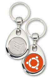 Schlüsselanhänger - Metall - ubuntu Logo - Einkaufswagen-Chip