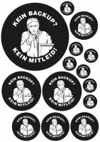 Maxi-Sticker - Kein Backup - Kein Mitleid A4 Maxi-Sticker - Kein Backup - Kein Mitleid A4