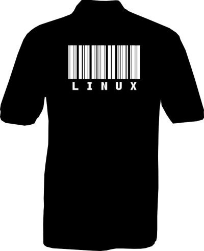 Polo-Shirt - LINUX Strichcode - Rückseite