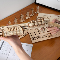 Gummiband-Schrotflinte Holzbausatz Gummiband-Schrotflinte Holzbausatz