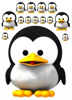 Maxi-Sticker - Baby Tux A4