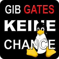 Notebook-Sticker - Gib Gates keine Chance - Pinguin